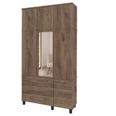 Roupeiro / Guarda Roupas EL Triplex Com Espelho 3 Portas + 4 Gavetas S