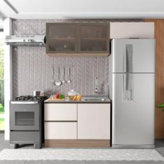 Cozinha Modulada 3 Peças 4 Portas 3 Gavetas com Balcão para Pia Etna -