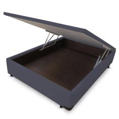 Cama Box Baú Casal Camurça Grafite 128x188