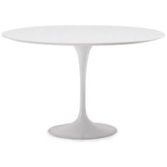 Mesa De Jantar Tulipa Saarinen Redonda 80 Cm Tampo Laqueado Cores Branco