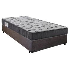 Cama Box Solteiro Suede + Colchão De Espuma D33 - SerenePrime - 88cm Marrom