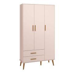 Guarda-Roupa Isis 3 Portas e 2 Gavetas – Rosa Fosco