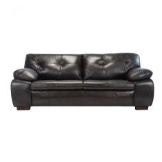 Sofá De Couro Marselha 3 Lugares Preto Iguana - Mempra