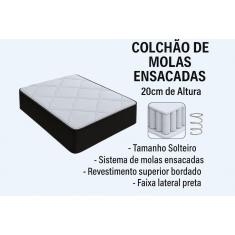 Colchão Mola ensacada solteiro 88x188x20