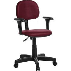 Cadeira De Escritório Secretaria Com Braço Rj Cor Bordô