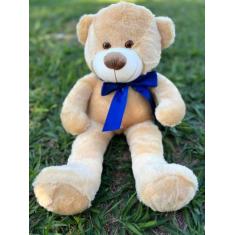 Urso De Pelucia Macio Bicho 50cm Criança Presente Com Laço Várias Core