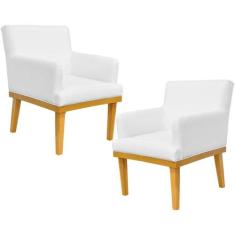 Kit 02 Poltronas Decorativas Para Sala de Estar Base Mel Beatriz W01 M