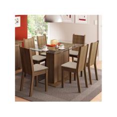 Conjunto Sala de Jantar Gales Madesa Mesa com 6 Cadeiras
