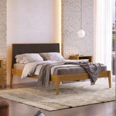 Cama de Casal Madeira Maciça Frank Artemobili Marrom