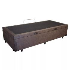 Cama Box Baú Solteiro Suede Marrom