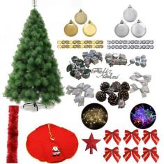 Árvore De Natal Verde 1,20M 170 Galhos 91 Itens Pisca 110V