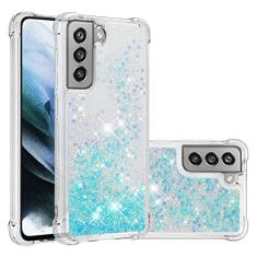COTDINFOR Capa para celular compatível com Samsung Galaxy S21 FE com glitter líquido fofo transparente flutuante areia movediça à prova de choque capa protetora de TPU macio para Samsung Galaxy S21 FE