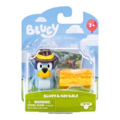 Boneco Colecionável 6cm Bluey - Bluey e Fardo de Feno