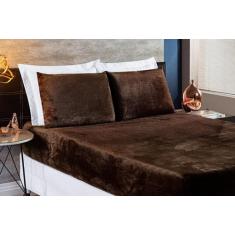 Jogo De Lençol Queen 3 Peças Soft Manta Microfibra Marrom - Nathalia E