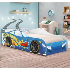 Cama Carro Kaboom Azul Solteiro - CasaH