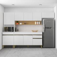 Cozinha Completa Line 9 Portas 1 Gaveta Supremo/Freijo - Kits Paraná