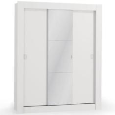 Guarda Roupa Casal Armário Roupeiro 170 cm 3 Portas Espelho 5 Pratelei