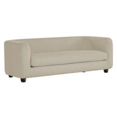 Sofá 3 Lugares Luxo Recepção Escritorio Sala Veneza 180cm Bouclé Cor Bege