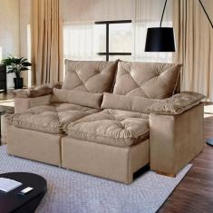 Sofá Retrátil E Reclinável 3 Lugares 230cm Londres Bege