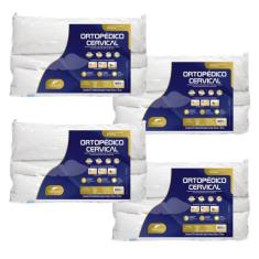 Kit 4 Travesseiros Formato Cervical Dobravél - Fibrasca