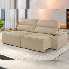Sofá Retrátil e Reclinável 5 Lugares 290cm M180 Yescasa Linho/Bege Escuro