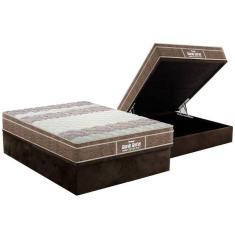 Cama Box Baú Casal: Colchão Anatômico Probel D33 / EP Guarda Costas PróIntense Plus + Base CRC Suede Brown(138x188)
