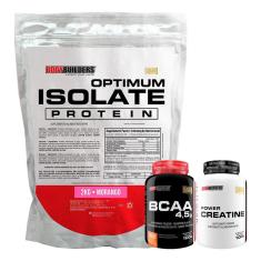 Kit Optimum Isolate Whey Protein 2kg + Bcaa 100g + Creatina 100g - Bodybuilders-Unissex