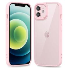 oakxco Capa fina e fina transparente para iPhone 12/iPhone 12 Pro, capa rígida híbrida transparente de plástico e borracha de silicone macio, capa protetora leve acrílica não amarela para mulheres,