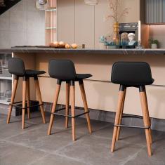 Banqueta Baixa Linea Aço Preto Assento Preto