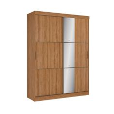 Guarda-Roupa / Roupeiro THB Comfort Slim Glass com 2 Portas e Espelho - Almendra