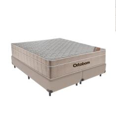 Cama + Box Airtech Colchão Ortobom Queen 158cm SpringPocket, Bege