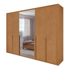 Guarda Roupa Easy Space 6 Portas c/ Espelho Amendoa Clean