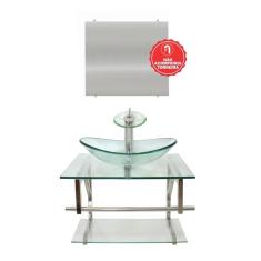 Gabinete de Vidro 70cm para Banheiro Irlanda Incolor Ekasa