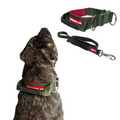 Coleira com Alça + Guia para Cães de Grande Porte - Canadá K9 Acessóri