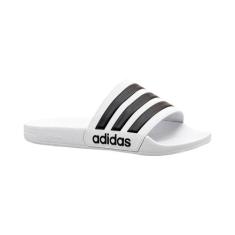 Chinelo Slide Adilette Shower Branco e Preto Adidas, Branco, 42