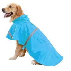HAPEE Capas de chuva para cães com capuz de tira refletiva, jaqueta poncho para cães grandes (C3-azul lago, 24B (comprimento das costas 61 cm))