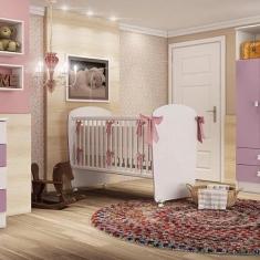 Berço Infantil 6900 Siena Móveis Branco/Lilás