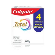 Creme Dental Colgate Total Clean Mint 90g 4 unidades - Promo