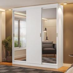 Guarda Roupa Casal Marvin Carraro 3 Portas de Correr 4 Gavetas Espelho