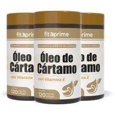 Kit 3 Óleo De Cártamo com Vitamina E 1000mg 120 Cápsulas Fitoprime