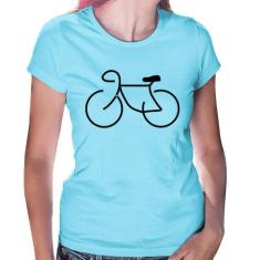 Baby Look Bicicleta Traços - Foca na Moda, Azul bebê, M