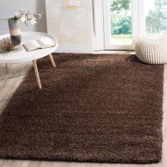 Tapete para Sala e Quarto Peludo Luxo Casa Dona 200x250cm Marrom Bronz