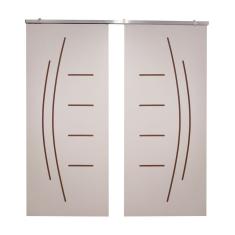 Porta Dupla Branco Prime Frisada Kit Alumínio F08 - Smile - 210x140