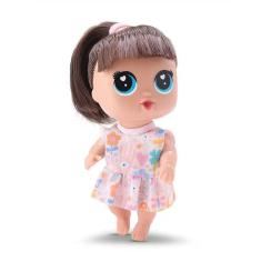 Boneca Bebe 16cm Com Cabelos Castanhos Bambola - 820