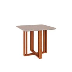 Mesa Para Cozinha Flora C-tampo Madeirado 94x94cm Cinamomo-off White - Cimol