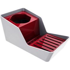 Organizador de Pia para Detergente e Esponja Branco - Crippa, Vermelho
