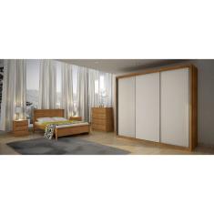 Guarda Roupa Casal 3 Portas 6 Gavetas - Palazzo-Cumaru/Fendi - Móveis Novo Horizonte