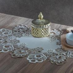 Caminho de Mesa Bandeja Rendado Veneza Luxo 30x45cm Jolitex
