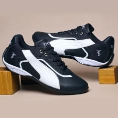 Sapato Tênis Masculino Esportivo Barato Academia Caminhada FRR, Preto 