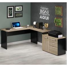 Mesa para Escritório Web30 1,35x2,32 c/Armário Calvi/Preto